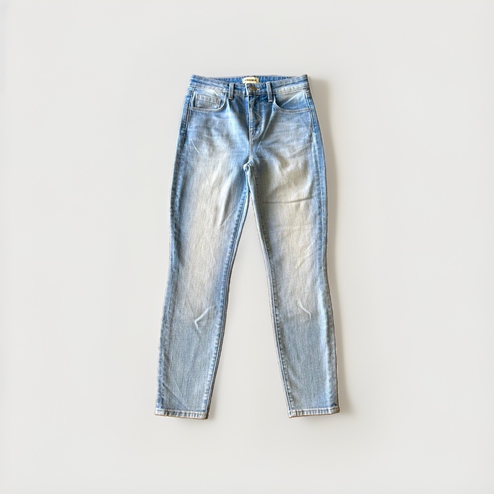 L'AGENCE Margot High Rise Skinny Jeans Size 25 Light Wash Blue Denim